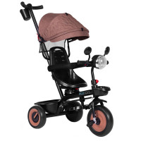 Tricicleta 3 in 1 pentru copii 61x41x25 cm, sezut rotativ, lumina si sunete, cadru otel si roti EVA, negru Tricicleta 3 in 1 pentru copii 61x41x25 cm, sezut rotativ, lumina si sunete, cadru otel si roti EVA, negru