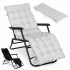 Sezlong pliabil 155x60x83 cm, 2 in 1 leagan extensibil, spatar reglabil, cadru metalic si perna impermeabila, gri [2]