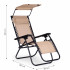 Sezlong pliabil 86x67x120 cm, zero gravity, copertina reglabila, spatar 3 pozitii, cadru otel si material impermeabil, bej [13]