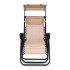 Sezlong pliabil 86x67x120 cm, zero gravity, copertina reglabila, spatar 3 pozitii, cadru otel si material impermeabil, bej [6]