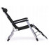 Sezlong pliabil 178x47x92 cm, 2 in 1 fotoliu, spatar si suport picioare reglabile, cadru metalic si tetiera detasabila, negru [8]