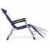 Sezlong pliabil 178x47x92 cm, 2 in 1 fotoliu, spatar si suport picioare reglabile, cadru metalic si tetiera detasabila, albastru bleumarin [9]