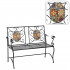 Banca de gradina, cadru metalic cu mozaic decorativ, 115x56x90 cm, negru [2]
