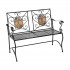 Banca de gradina, cadru metalic cu mozaic decorativ, 115x56x90 cm, negru [3]