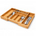 Organizator extensibil pentru tacamuri din bambus, compartimente laterale glisante, spatiu adaptabil pentru organizare eficienta, dimensiuni maxime 45 [4]