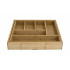 Organizator extensibil pentru tacamuri din bambus, compartimente laterale glisante, spatiu adaptabil pentru organizare eficienta, dimensiuni maxime 45 [7]