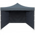 Cort tip pavilion cu 3 pereti laterali, structura solida otel si acoperis impermeabil PVC, 3x3 m cu inaltime reglabila, gri [4]