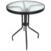 Masa pentru gradina sau balcon, cadru metalic, blat sticla, 60x70cm, negru Masa pentru gradina sau balcon, cadru metalic, blat sticla, 60x70cm, negru