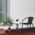 Masa pentru gradina sau balcon, cadru metalic, blat sticla, 60x70cm, negru [4]