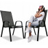 Set 2 scaune de gradina cu cadru metalic, stivuibile, 55x72x96cm, negru [6]