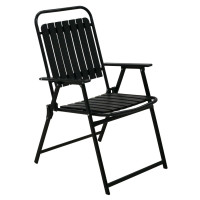 Scaun gradina pliabil cu cadru metalic si sezut PP, maxim 110 kg, 63x55x90 cm, negru Scaun gradina pliabil cu cadru metalic si sezut PP, maxim 110 kg, 63x55x90 cm, negru