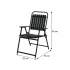 Scaun gradina pliabil cu cadru metalic si sezut PP, maxim 110 kg, 63x55x90 cm, negru [4]