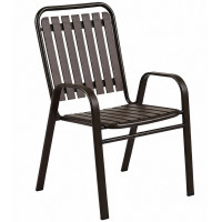 Scaun gradina cu brate, cadru metalic, maxim 110 kg, 56x63x89 cm, maro Scaun gradina cu brate, cadru metalic, maxim 110 kg, 56x63x89 cm, maro