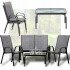 Set mobilier gradina textilene, 2 scaune, 1 canapea si 1 masa, gri deschis [2]
