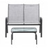Set mobilier gradina textilene, 2 scaune, 1 canapea si 1 masa, gri deschis [4]