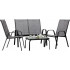 Set mobilier gradina textilene, 2 scaune, 1 canapea si 1 masa, gri deschis [5]