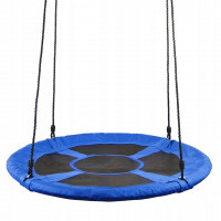 Leagan tip cuib Sersimo NS8, diametru 90cm, inaltime reglabila, pentru exterior, sarcina 150 kg, Albastru Negru