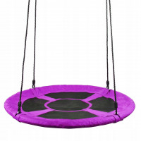 Leagan tip cuib Sersimo NS14, diametru 90cm, inaltime reglabila, pentru exterior, sarcina 150 kg, Mov Negru