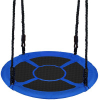 Leagan tip cuib Sersimo NS24, diametru 110cm, inaltime reglabila, pentru exterior, sarcina 150 kg, Albastru Negru