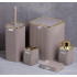 Set de accesorii patrate pentru baie din plastic, 5 piese, bej [3]