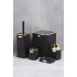Set de accesorii patrate pentru baie din plastic, 5 piese, negru [3]
