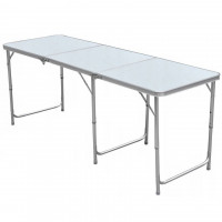 Masa pliabila metalica pentru gradina sau picnic, blat MDF, inaltime reglabila, 180x60cm Masa pliabila metalica pentru gradina sau picnic, blat MDF, inaltime reglabila, 180x60cm