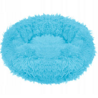 Pat Sersimo pentru caini si pisici, cu husa detasabila, albastru deschis, diametru 70cm Pat Sersimo pentru caini si pisici, cu husa detasabila, albastru deschis, diametru 70cm