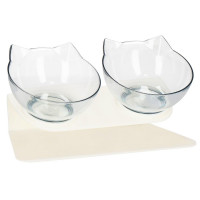 Bol ortopedic dublu pentru hrana si apa pisici, inclinare de 15 grade, baza antiderapanta Bol ortopedic dublu pentru hrana si apa pisici, inclinare de 15 grade, baza antiderapanta