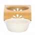 Castron ceramica, bol, pentru caine sau pisica, cu suport din bambus, 15cm [16]