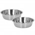 Set de 2 castroane din inox cu suport de bambus, 2x14cm [11]