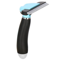 Perie trimmer pentru caini si pisici cu par lung sau scurt, autocuratare, lama 10cm, negru albastru Perie trimmer pentru caini si pisici cu par lung sau scurt, autocuratare, lama 10cm, negru albastru