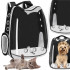 Rucsac transport animale talie mica-medie, maxim 12 kg, hublou panoramic transparent, buzunare laterale, negru [9]