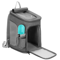 Rucsac transport animale talie mica-medie, maxim 12 kg, buzunare laterale, 39x28x27 cm, gri Rucsac transport animale talie mica-medie, maxim 12 kg, buzunare laterale, 39x28x27 cm, gri