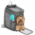 Rucsac transport animale talie mica-medie, maxim 12 kg, buzunare laterale, 39x28x27 cm, gri [2]