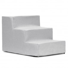 Scara pentru animale de companie, caini sau pisici, 3 trepte, antiderapanta, husa detasabila, inaltime 30 cm, gri deschis