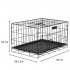 Cusca pentru animale, 2 usi, Pliabila din metal, XL, Negru, 93x67x56 cm [18]