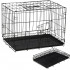 Cusca pentru animale, 2 usi, Pliabila din metal, M, Negru, 50x42x34 cm [6]