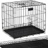 Cusca pentru animale, 2 usi, Pliabila din metal, L, Negru, 59x50x42 cm [14]