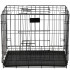 Cusca pentru animale, 2 usi, Pliabila din metal, L, Negru, 59x50x42 cm [9]