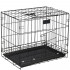 Cusca pentru animale, 2 usi, Pliabila din metal, L, Negru, 60x50x42 cm [12]