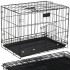 Cusca pentru animale, 2 usi, Pliabila din metal, L, Negru, 60x50x42 cm [15]