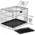 Cusca pentru animale, 2 usi, Pliabila din metal, L, Negru, 60x50x42 cm [16]