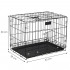 Cusca pentru animale, 2 usi, Pliabila din metal, L, Negru, 60x50x42 cm [17]