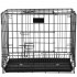 Cusca pentru animale, 2 usi, Pliabila din metal, L, Negru, 60x50x42 cm [9]