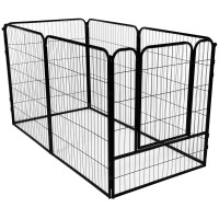 Tarc pentru animale de companie, din fier, forma configurabila, cu usa de acces, 4XL, 184x100x93cm, negru