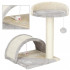 Ansamblu de joaca pentru pisici, cu loc pentru zgariat, culcus, minge, 47cm, crem [6]