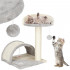 Ansamblu de joaca pentru pisici, cu loc pentru zgariat, culcus, minge, 47cm, crem [11]