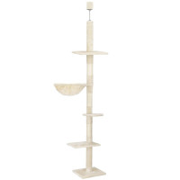 Ansamblu de joaca pentru pisici, tip stalp de catarat pana la tavan, inaltime reglabila, 240 - 265 cm, bej Ansamblu de joaca pentru pisici, tip stalp de catarat pana la tavan, inaltime reglabila, 240 - 265 cm, bej