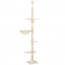 Ansamblu de joaca pentru pisici, tip stalp de catarat pana la tavan, inaltime reglabila, 240 - 265 cm, bej Ansamblu de joaca pentru pisici, tip stalp de catarat pana la tavan, inaltime reglabila, 240 - 265 cm, bej