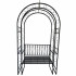 Pergola decorativa pentru gradina cu banca, suport plante cataratoare, structura otel, 130x48x238 cm, negru [3]